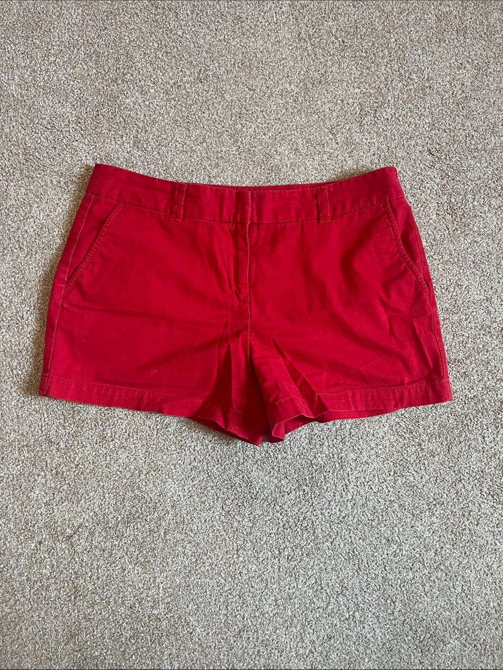 LOFT Red Cotton Chino Shorts